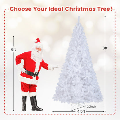 8 ft White Christmas Tree with Solid Metal Stand-8 ft, White Christmas Tree at Gallery Canada