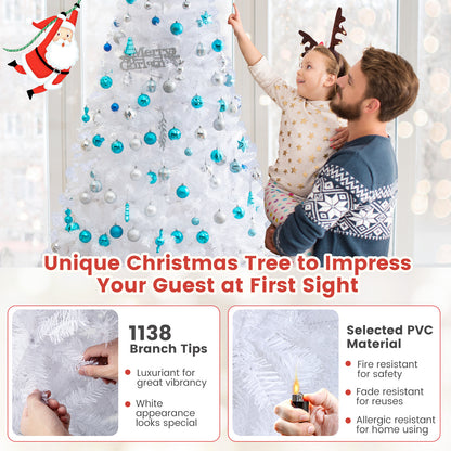 8 ft White Christmas Tree with Solid Metal Stand-8 ft, White Christmas Tree at Gallery Canada