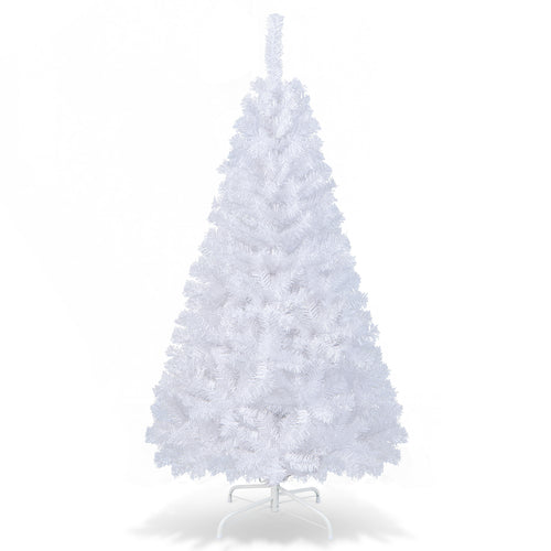 5 ft Artificial PVC Christmas Tree, Solid Metal Stand, White