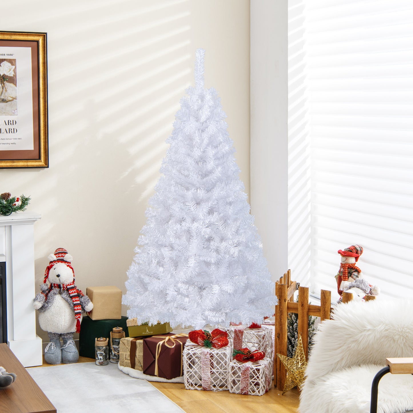 5 ft White Artificial PVC Christmas Tree with Solid Metal Stand-5 ft, White Christmas Tree at Gallery Canada