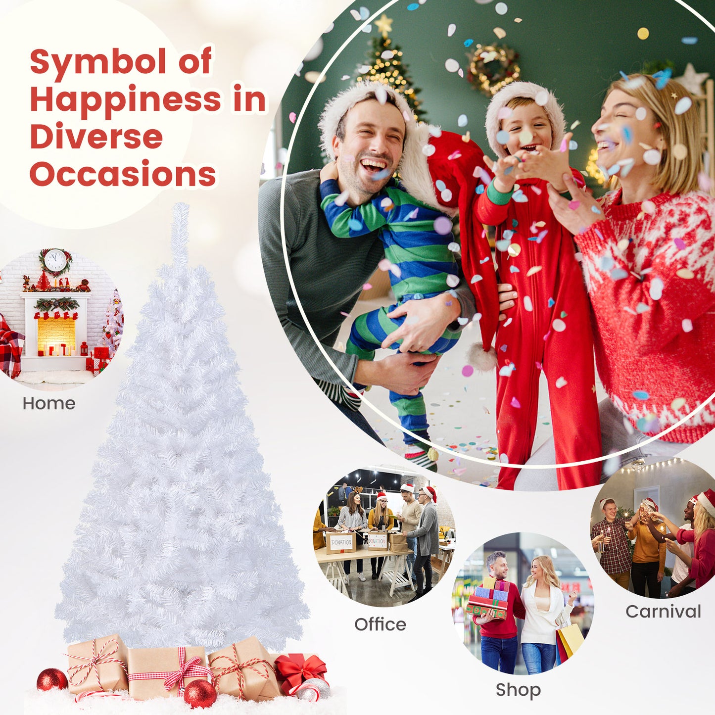 5 ft White Artificial PVC Christmas Tree with Solid Metal Stand-5 ft, White Christmas Tree at Gallery Canada