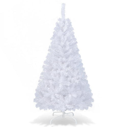 6 ft Christmas Tree, Solid Metal Stand, White