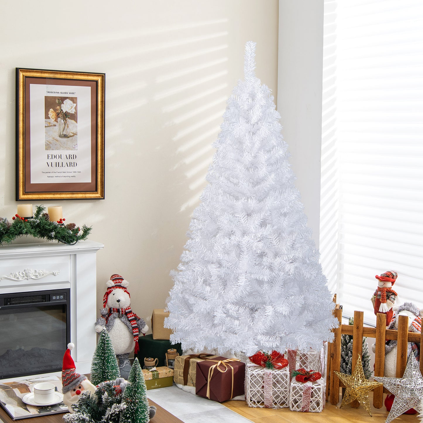 6 ft White Christmas Tree with Solid Metal Stand-6 ft, White Christmas Tree at Gallery Canada