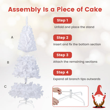 6 ft White Christmas Tree with Solid Metal Stand-6 ft, White Christmas Tree at Gallery Canada