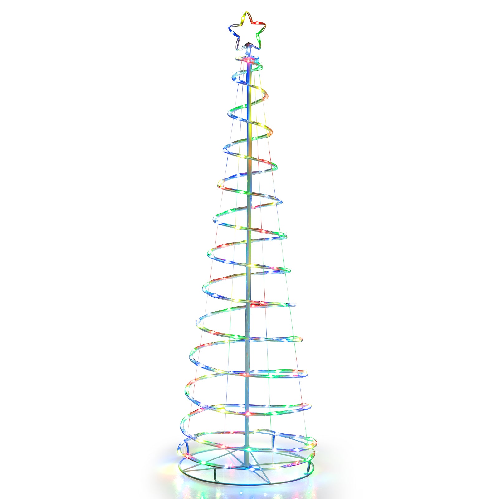 6 Feet Light Up Spiral Christmas Tree, With Tree Top Star, White Christmas Tree at Gallery Canada