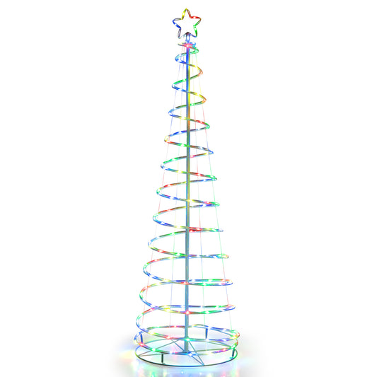 6 Feet Light Up Spiral Christmas Tree, With Tree Top Star, White Christmas Tree White at Gallery Canada