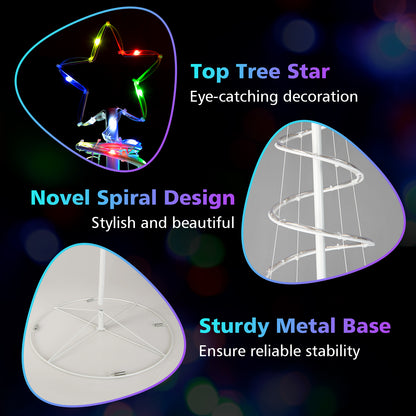 6 Feet Light Up Spiral Christmas Tree, With Tree Top Star, White Christmas Tree at Gallery Canada