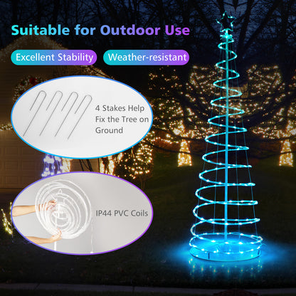 6 Feet Light Up Spiral Christmas Tree, With Tree Top Star, White Christmas Tree at Gallery Canada