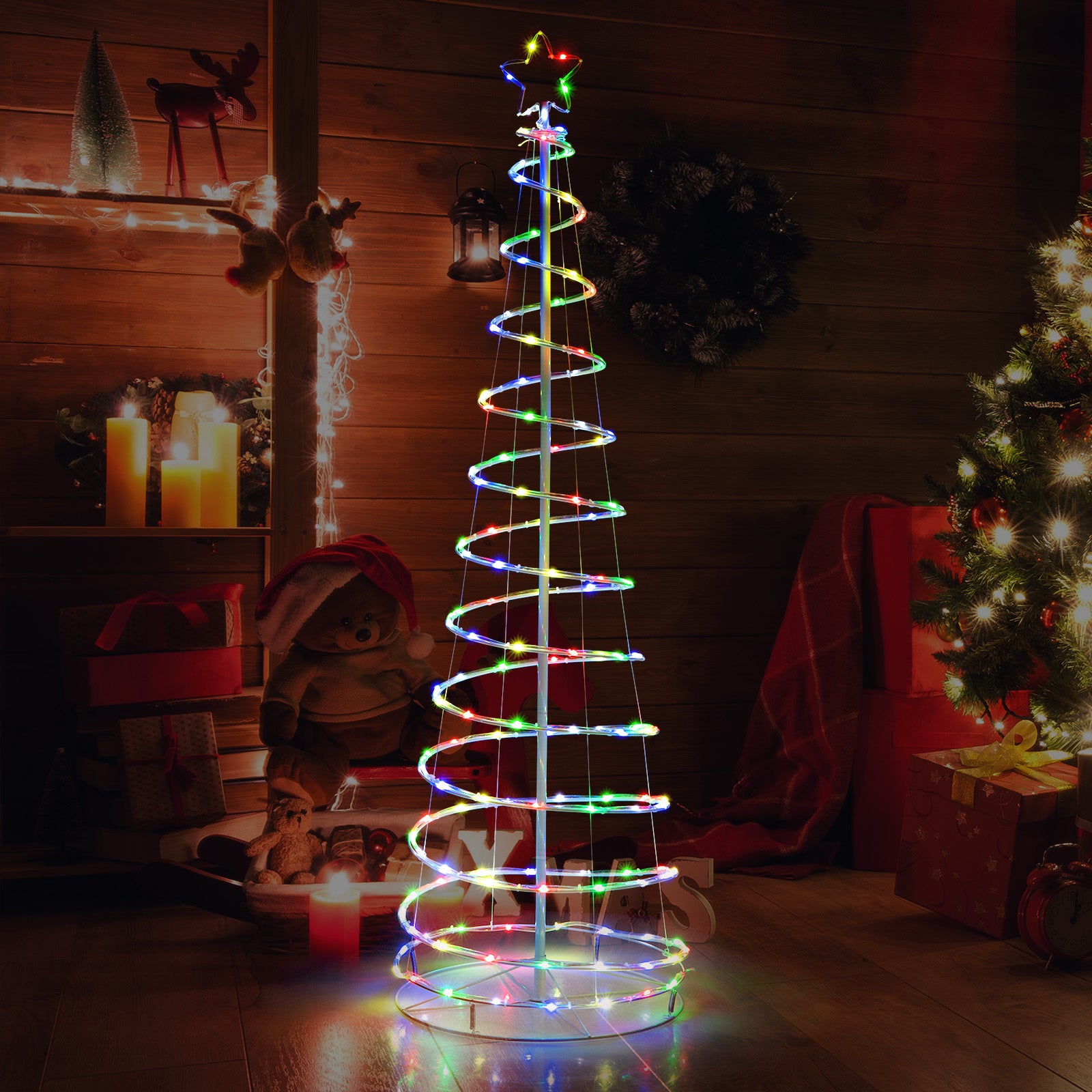 6 Feet Light Up Spiral Christmas Tree, With Tree Top Star, White Christmas Tree at Gallery Canada