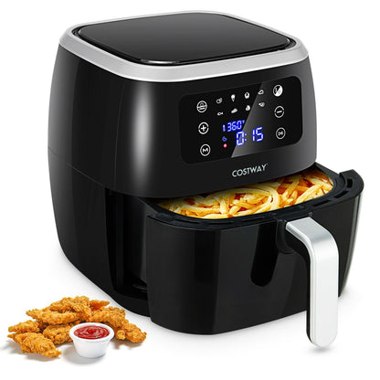 6.5QT Air Fryer Oilless Cooker with 8 Preset Functions and Smart Touch Screen, Black - Gallery Canada