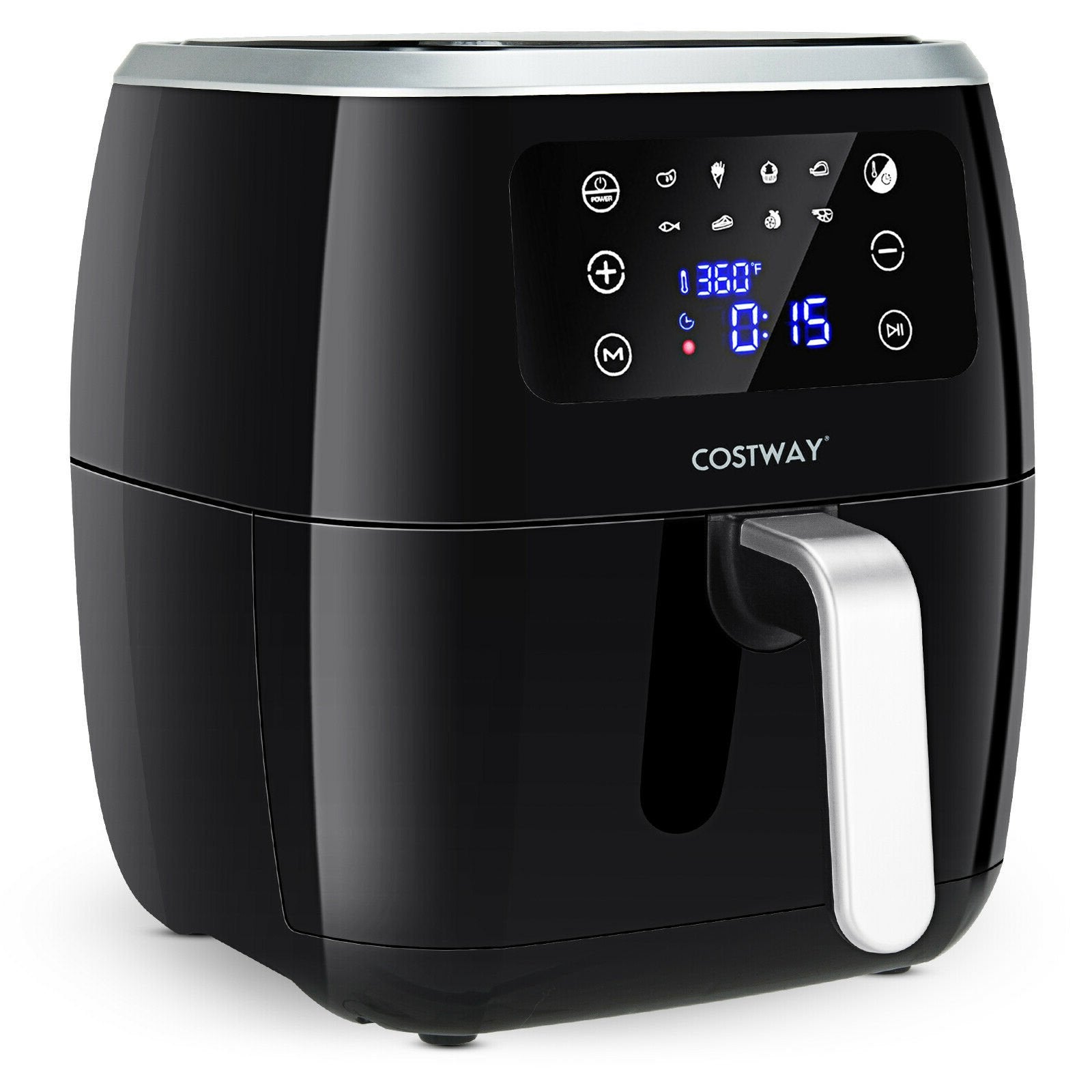 6.5QT Air Fryer Oilless Cooker with 8 Preset Functions and Smart Touch Screen, Black at Gallery Canada