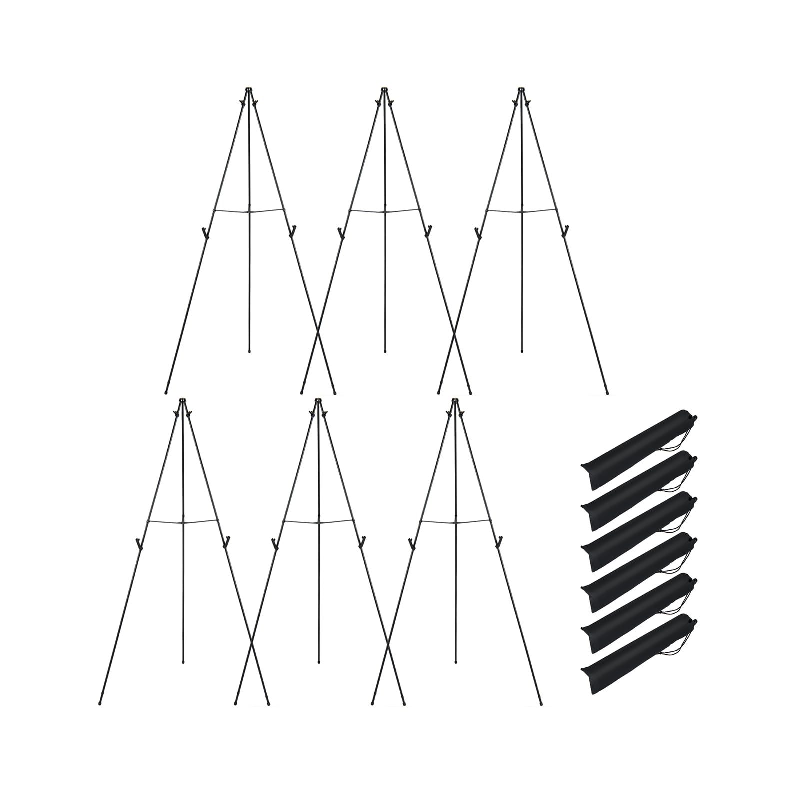 166 CM Metal Easel Stand Set, 6-Pack, Black Art Easels Black at Gallery Canada