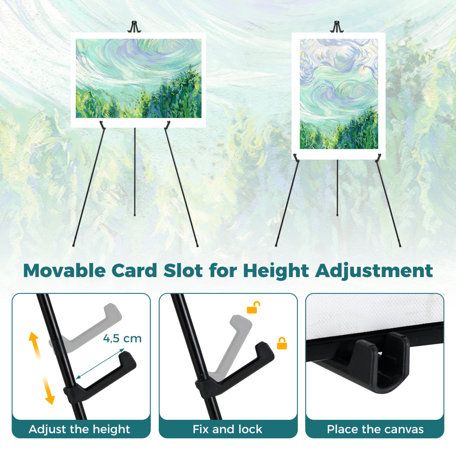 166 CM Metal Easel Stand Set, 6-Pack, Black Art Easels at Gallery Canada