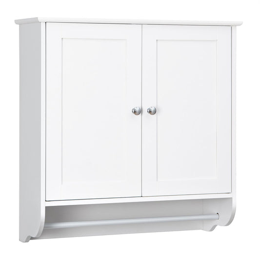Wall Mounted Bathroom Storage Medicine Cabinet with Towel Bar, White - Gallery Canada