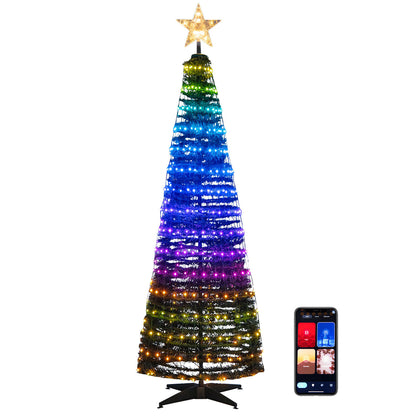 6.2 Feet Pop-up Lighted Christmas Tree with 282 RGB LED Lights, Green Christmas Tree at Gallery Canada