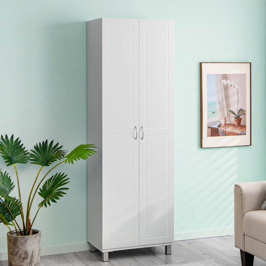 73.5 Inch Freestanding Double Door Tall Versatile Storage Organizer, White - Gallery Canada