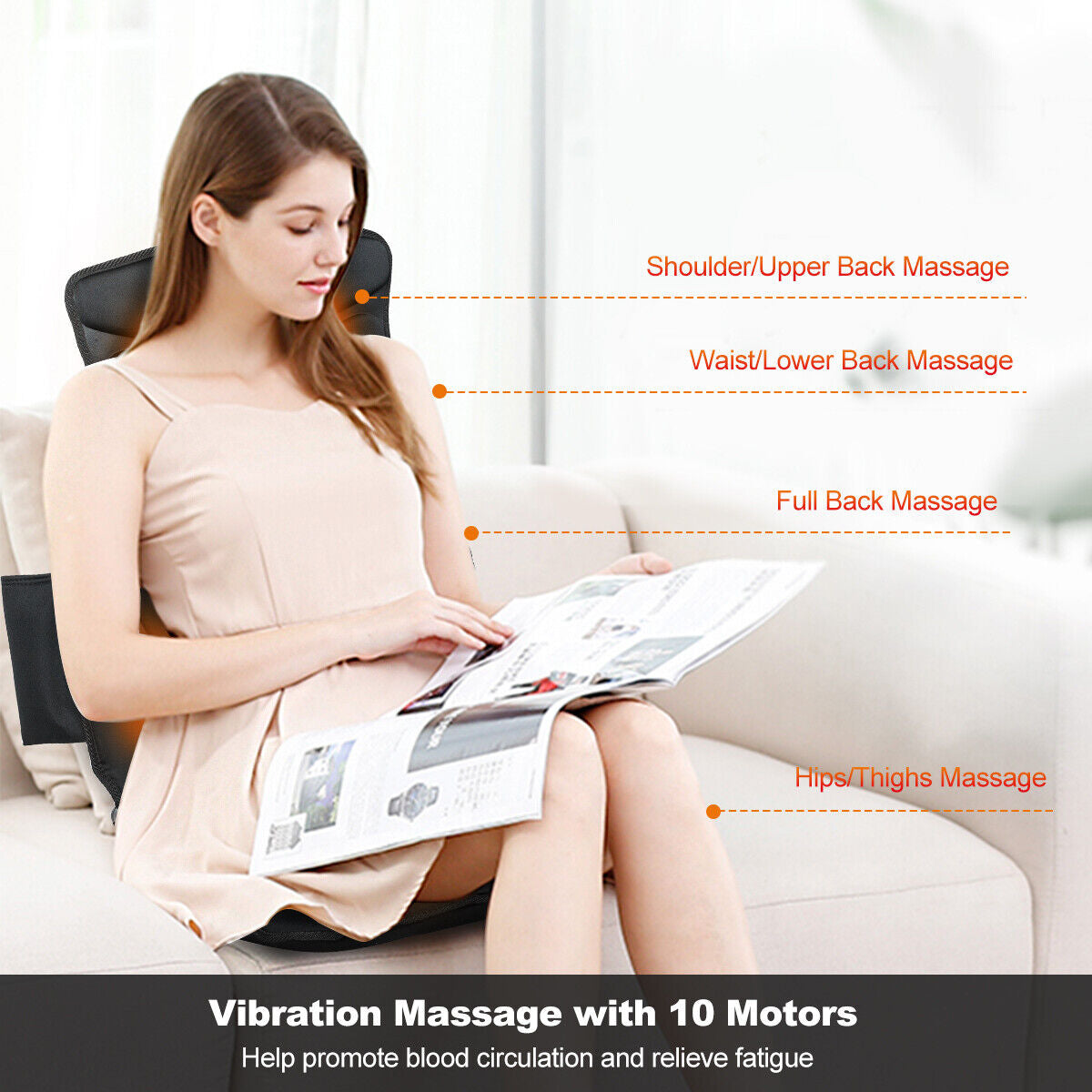 Foldable Full Body Massage Mat with 10 Vibration Motors, Black Back Massager at Gallery Canada