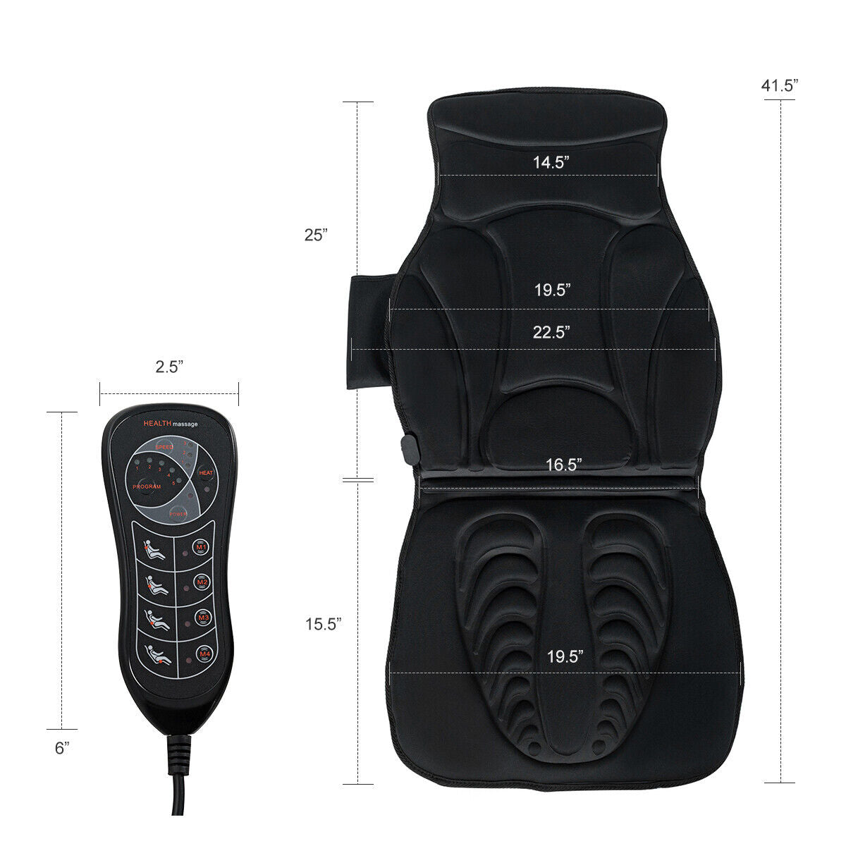 Foldable Full Body Massage Mat with 10 Vibration Motors, Black Back Massager at Gallery Canada