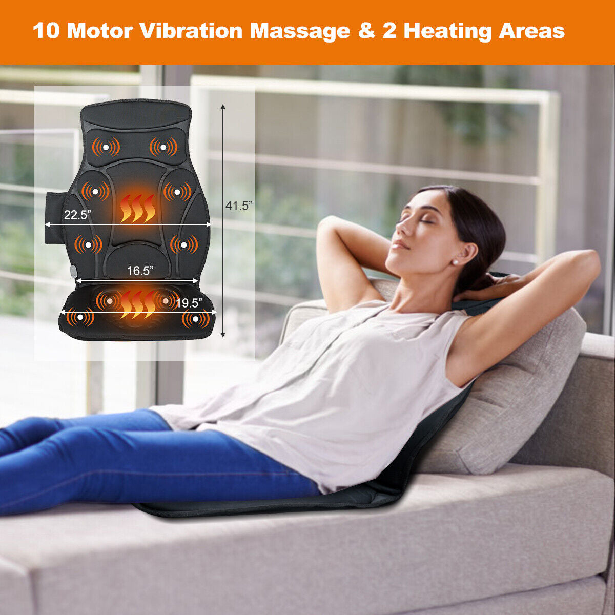 Foldable Full Body Massage Mat with 10 Vibration Motors, Black Back Massager at Gallery Canada