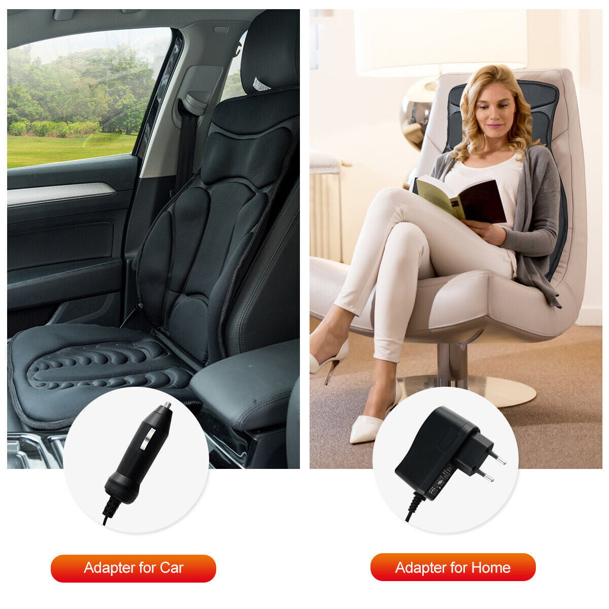 Foldable Full Body Massage Mat with 10 Vibration Motors, Black Back Massager at Gallery Canada