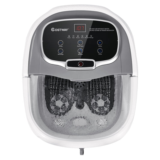 Portable All-In-One Heated Foot Bubble Spa Bath Motorized Massager, Gray at Gallery Canada