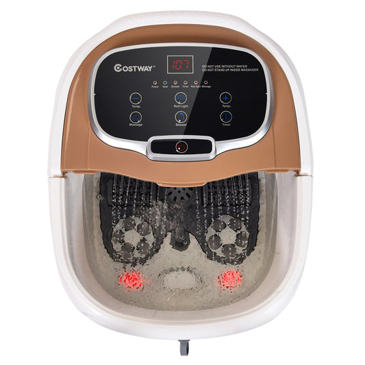 Portable All-In-One Heated Foot Bubble Spa Bath Motorized Massager, Brown at Gallery Canada