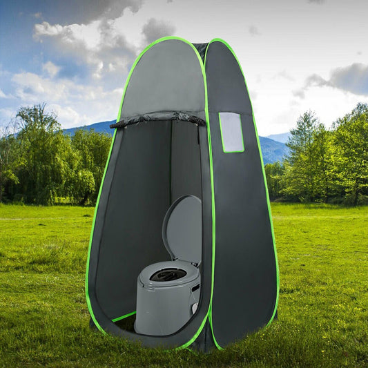 5L Portable Travel Toilet with Paper Holder for Outdoor, Gray - Gallery Canada