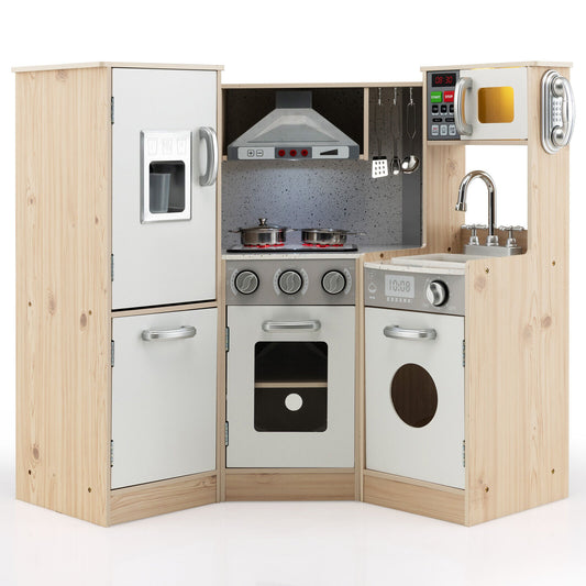 Kids Corner Wooden Kitchen Playset with Cookware Accessories, Multicolor Play Kitchen Sets Multicolor at Gallery Canada