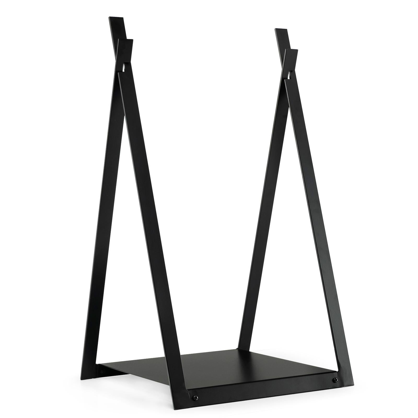 Triangle Firewood Rack With Raised Base, Black Log Storage Black at Gallery Canada