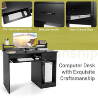 Thumbnail for Study Laptop Table with Drawer and Keyboard Tray - Gallery View 5 of 11