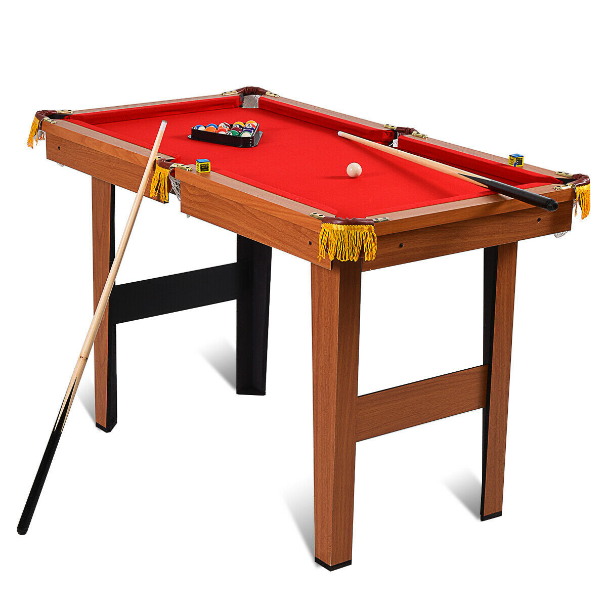 48 Inch Mini Table Top Pool Table Game Billiard Set, Red Game Room at Gallery Canada