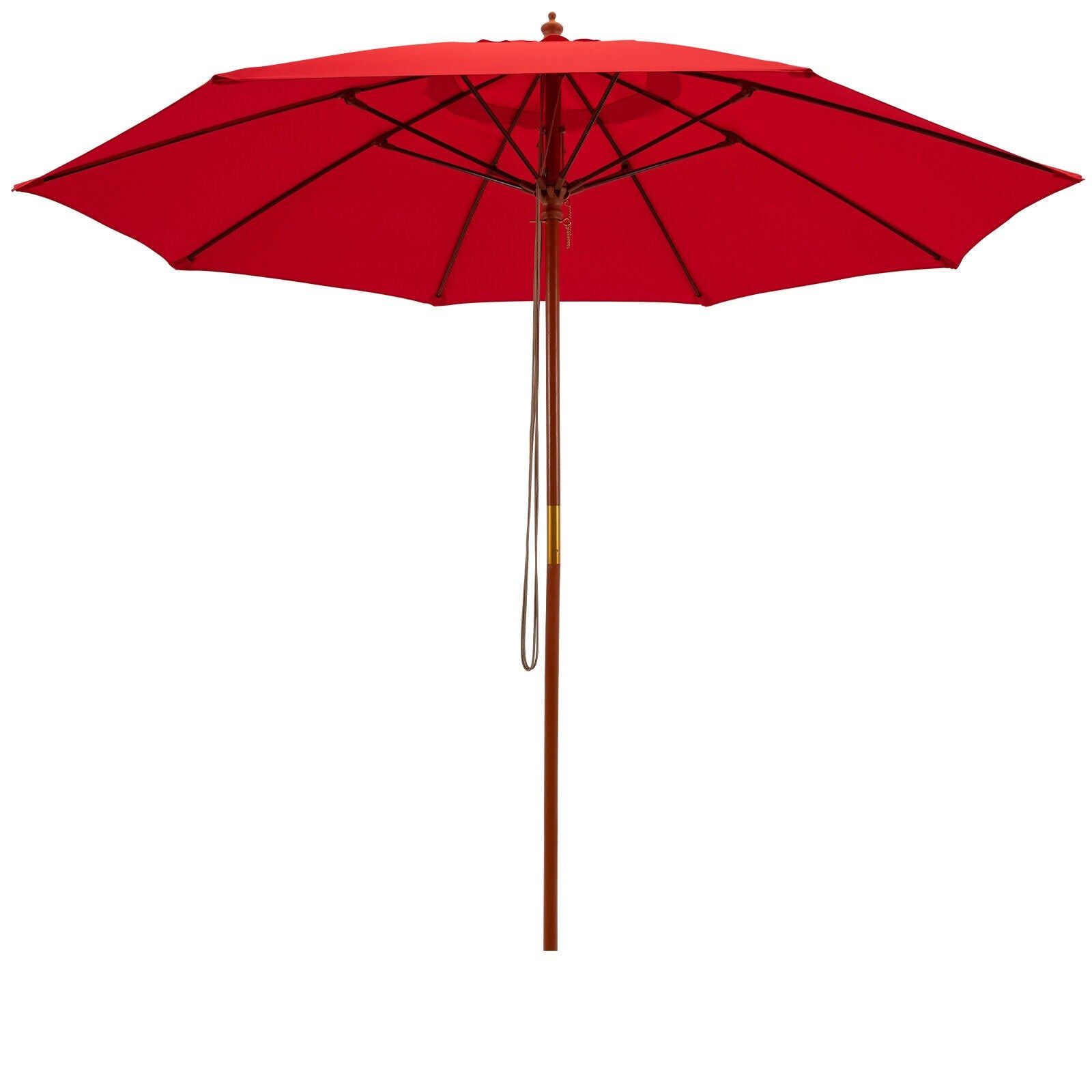 9.5 Feet Round Patio Umbrella, Fiberglass Ribs, Red Outdoor Umbrellas Red at Gallery Canada