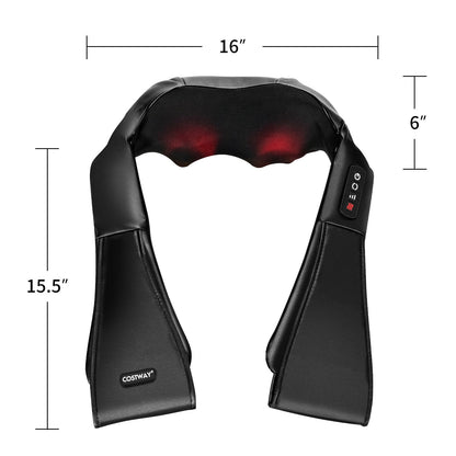 Shiatsu Neck Massager with Heat and Deep Tissue 3D-Kneading, Black Back Massager at Gallery Canada