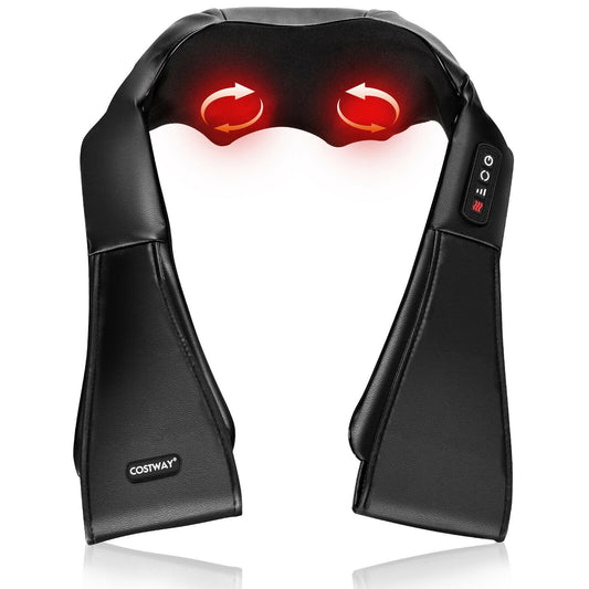 Shiatsu Neck Massager, Heat, Deep Tissue 3D-Kneading, Black Back Massager Black at Gallery Canada