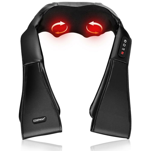 Shiatsu Neck Massager, Heat, Deep Tissue 3D-Kneading, Black