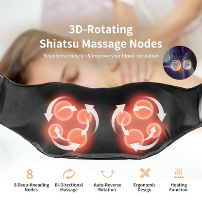 Shiatsu Neck Massager with Heat and Deep Tissue 3D-Kneading, Black Back Massager at Gallery Canada