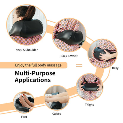 Shiatsu Neck Massager with Heat and Deep Tissue 3D-Kneading, Black Back Massager at Gallery Canada