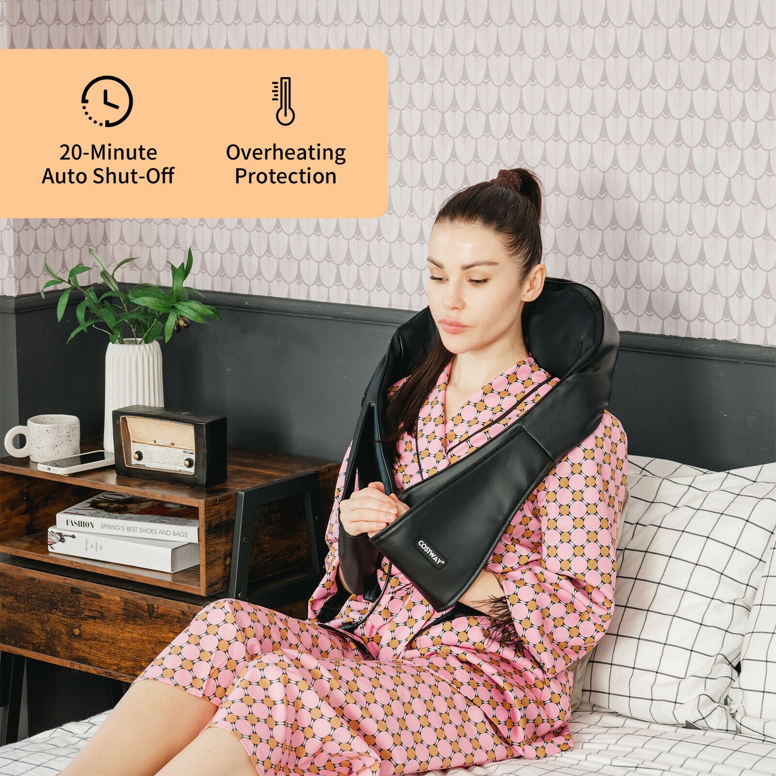 Shiatsu Neck Massager with Heat and Deep Tissue 3D-Kneading, Black Back Massager at Gallery Canada