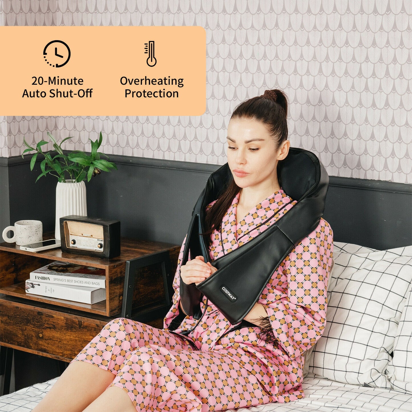 Shiatsu Neck Massager with Heat and Deep Tissue 3D-Kneading, Black Back Massager at Gallery Canada