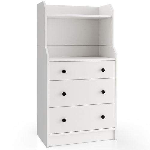 Modern Storage Dresser with Anti-toppling Device, White