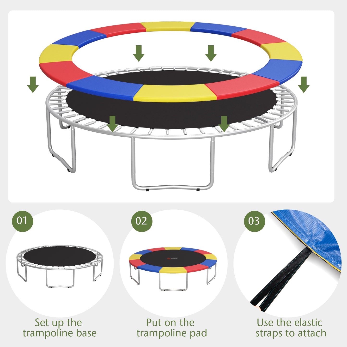 12 Feet Trampoline Safety Pad, Spring Cover, Multicolor Trampoline Accessories at Gallery Canada