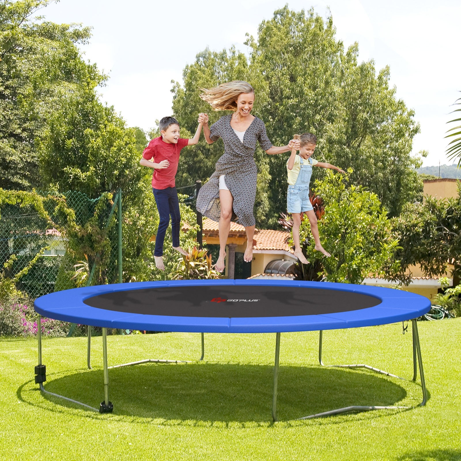 12 Feet Waterproof and Tear-Resistant Universal Trampoline Safety Pad Spring Cover, Blue Trampoline Accessories at Gallery Canada