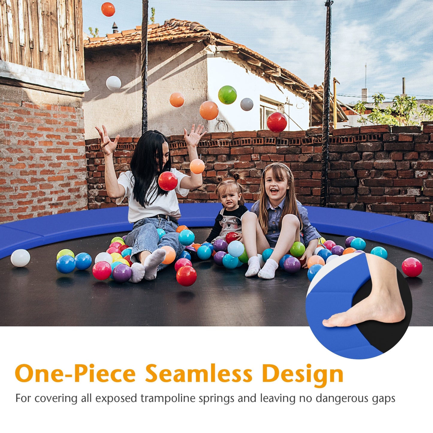12 Feet Waterproof and Tear-Resistant Universal Trampoline Safety Pad Spring Cover, Blue Trampoline Accessories at Gallery Canada