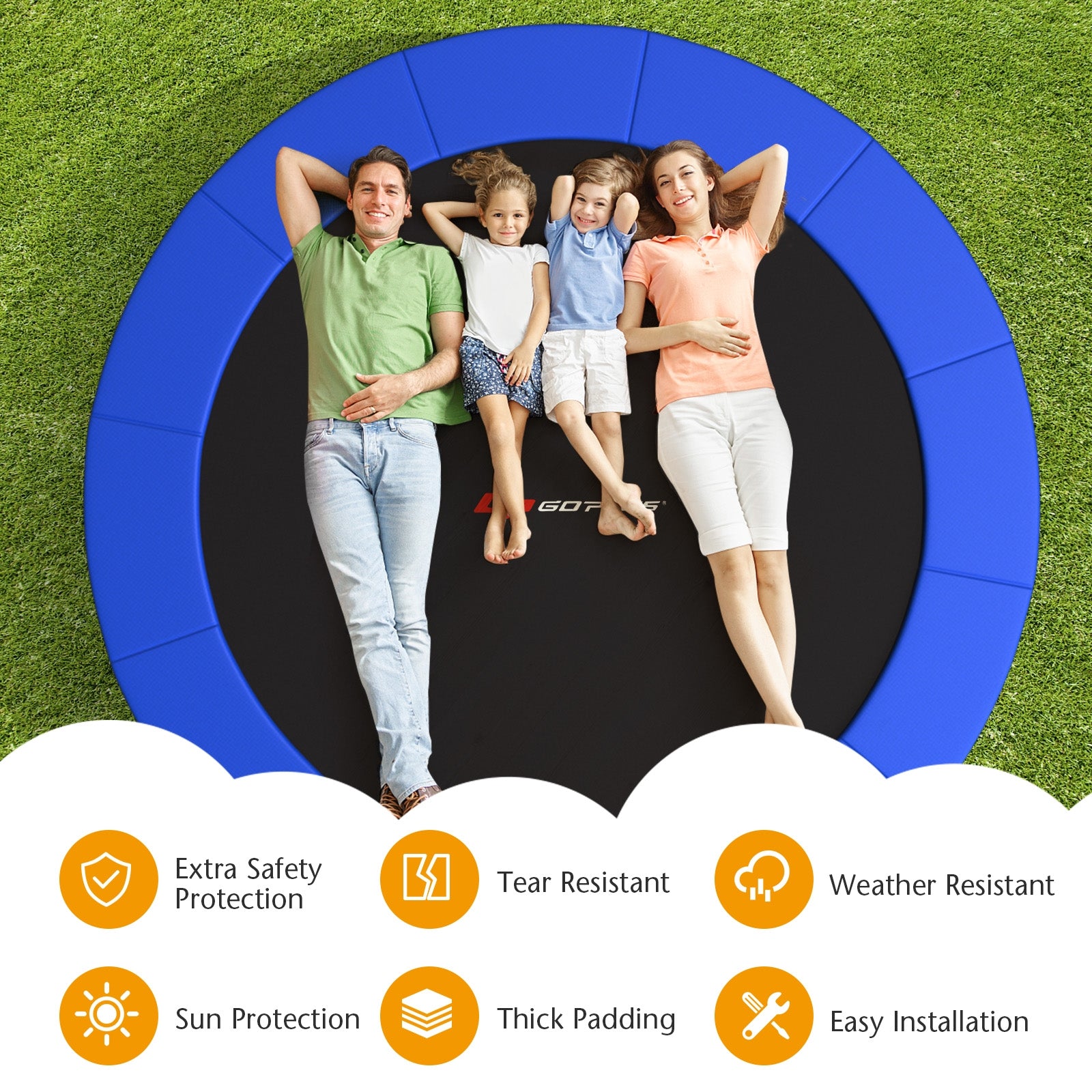 12 Feet Waterproof and Tear-Resistant Universal Trampoline Safety Pad Spring Cover, Blue Trampoline Accessories at Gallery Canada
