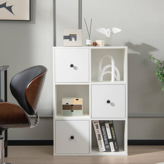 3-Tier Bookshelf with Anti-toppling Device for Living Room, White - Gallery Canada