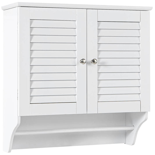 Bathroom Medicine Cabinet with Height Adjustable Shelf and Towels Bar, White at Gallery Canada