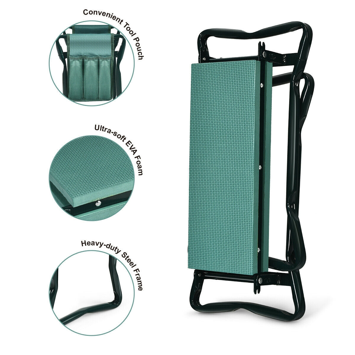 Folding Garden Kneeler and Seat Bench, Green Garden Tools at Gallery Canada