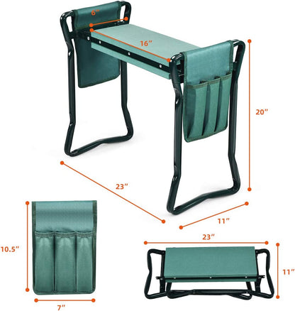 Folding Garden Kneeler and Seat Bench, Green Garden Tools at Gallery Canada