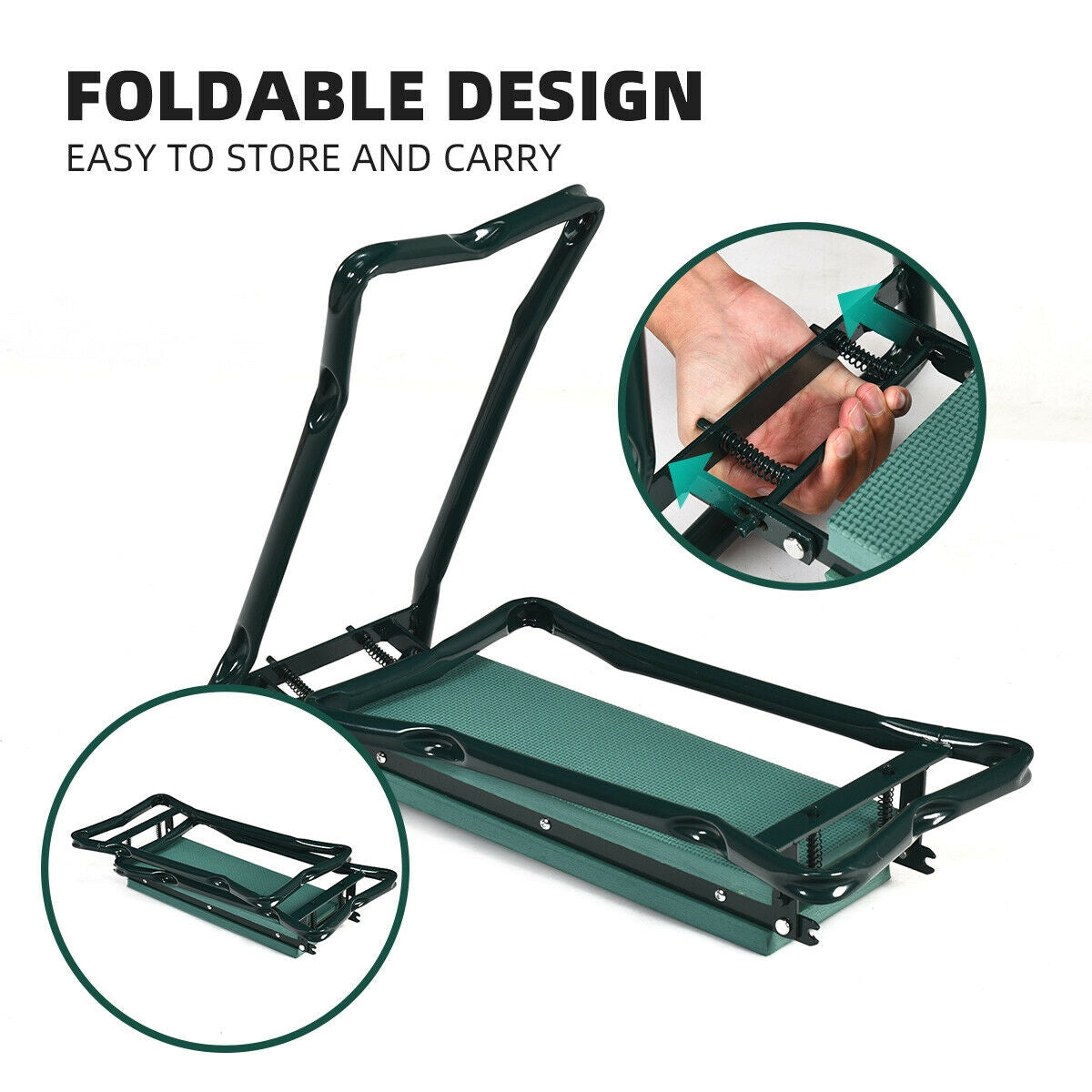 Folding Garden Kneeler and Seat Bench, Green Garden Tools at Gallery Canada