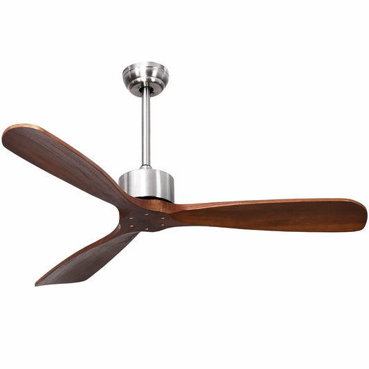 52 Inch Modern Brushed Nickel Finish Ceiling Fan with Remote Control Fans Brushed nickel, burlywood at Gallery Canada